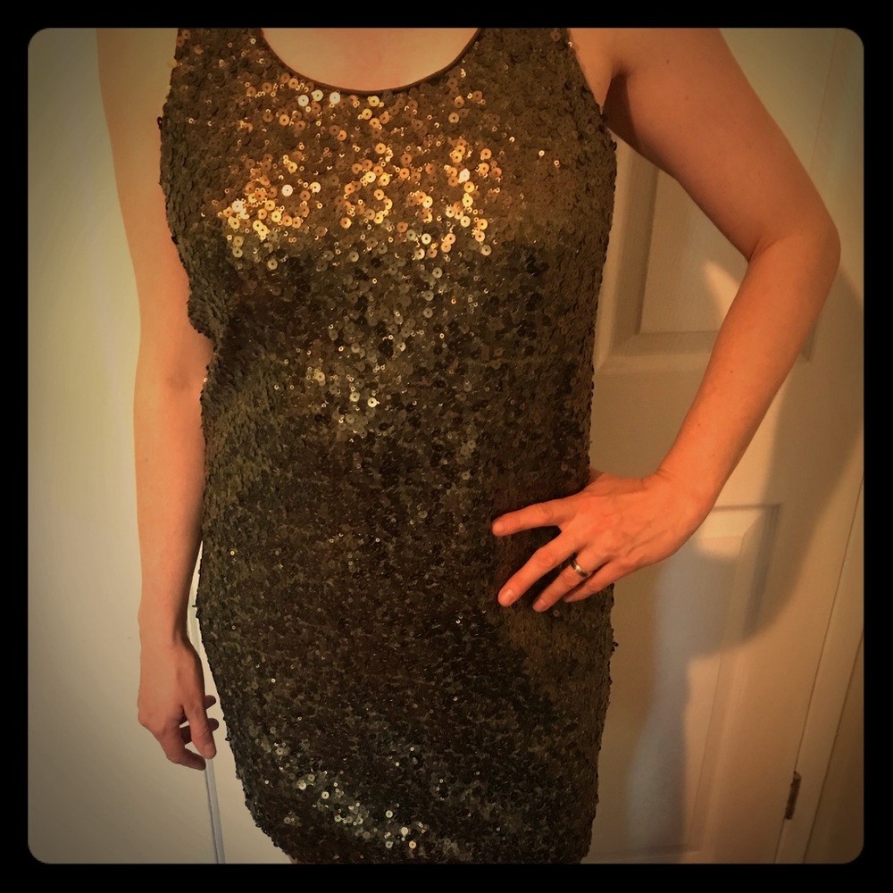 Vince Camuto metallic paillette dress
